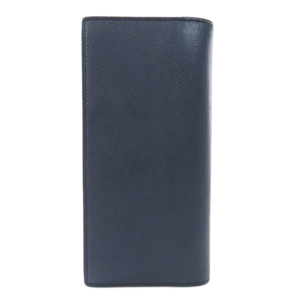 Prada coin purse Leather Wallet Saffiano Long Black